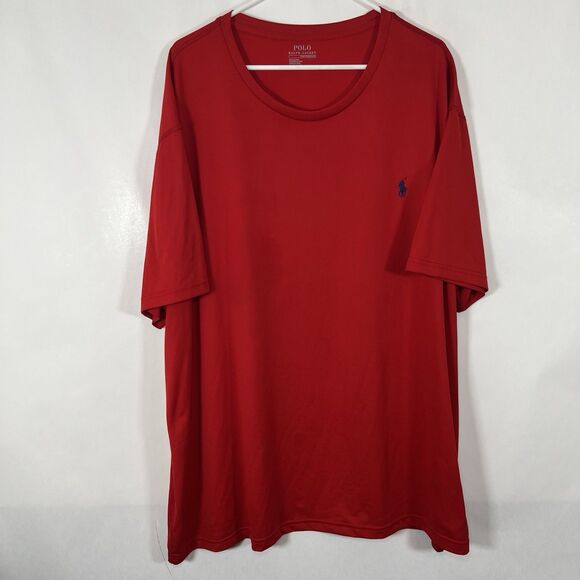 Polo Ralph Lauren Performance T Shirt Mens Size 3XB Red Navy Pony Short Sleeve - Picture 1 of 11